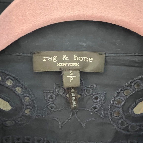 Rag & Bone Embroidered Button Down Top Eyelet Detail Shirt Small - Picture 3 of 9